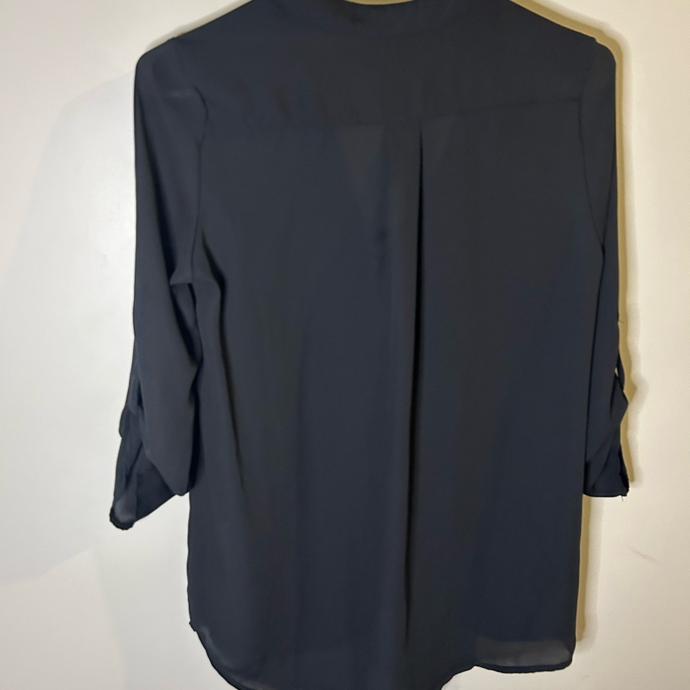 American Dream Black Lace-Up Blouse - Picture 5 of 6